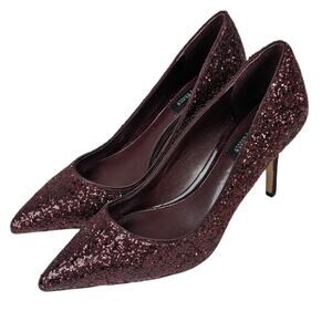 WHBM Glitter Pumps Burgundy Size 5.5